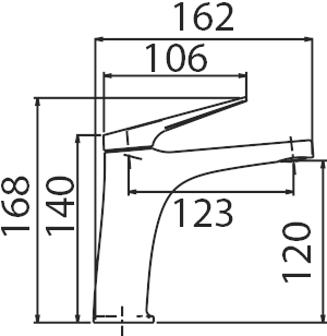 Imex Delos S.316 steel single-lever basin faucet