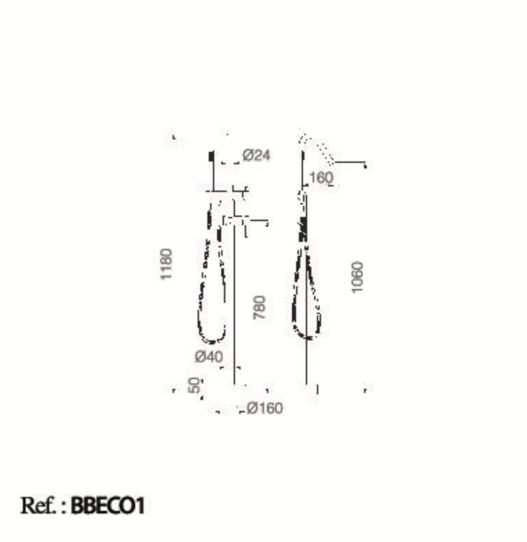 Corcega chrome freestanding bathtub faucet by Imex