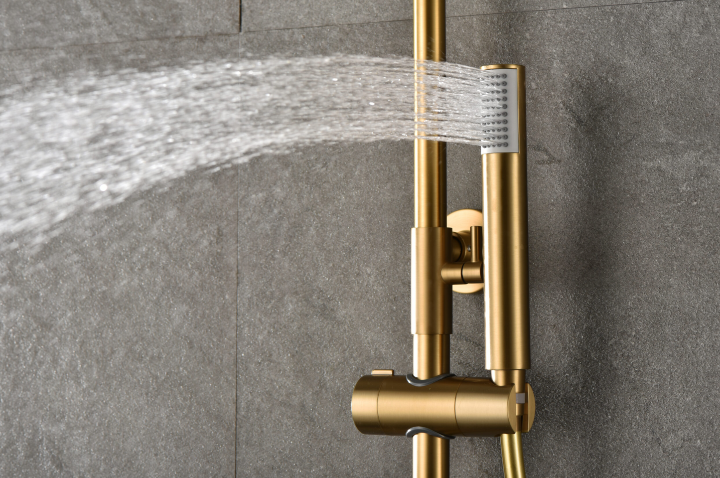Imex Monza Brushed Gold Thermostatic Shower Bar Faucet