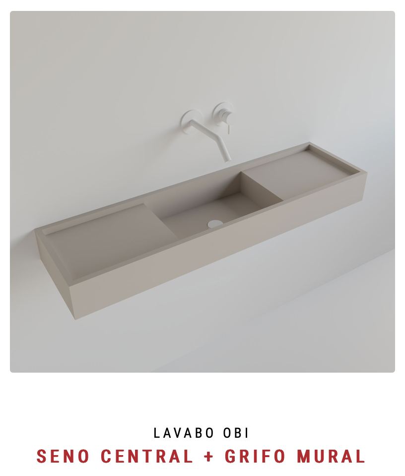 Countertop with Obi sink (central drain) by Maderó Atelier