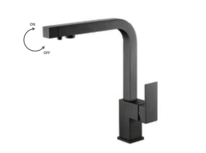 Capri Matte Black Single Lever Kitchen Faucet for Osmosis - Imex