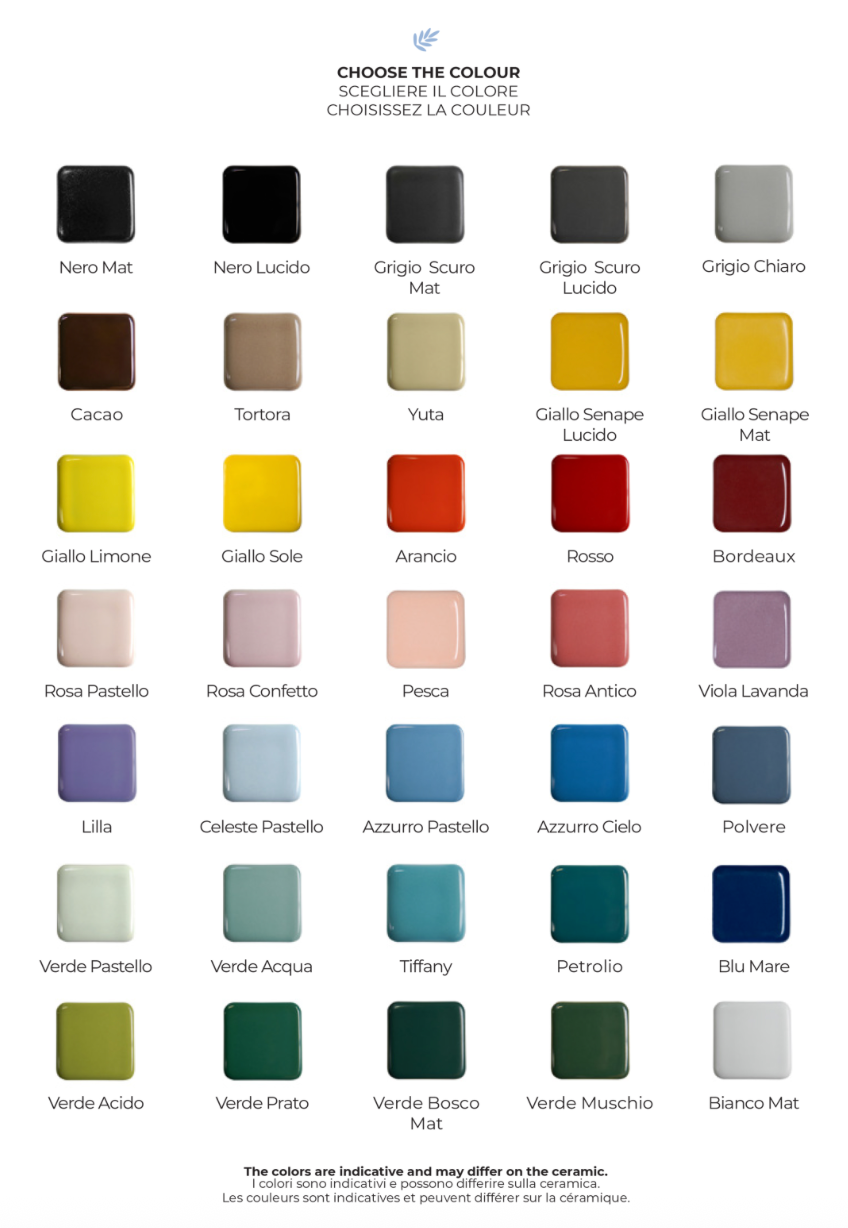 carta colores cerámica coleccion Romantica