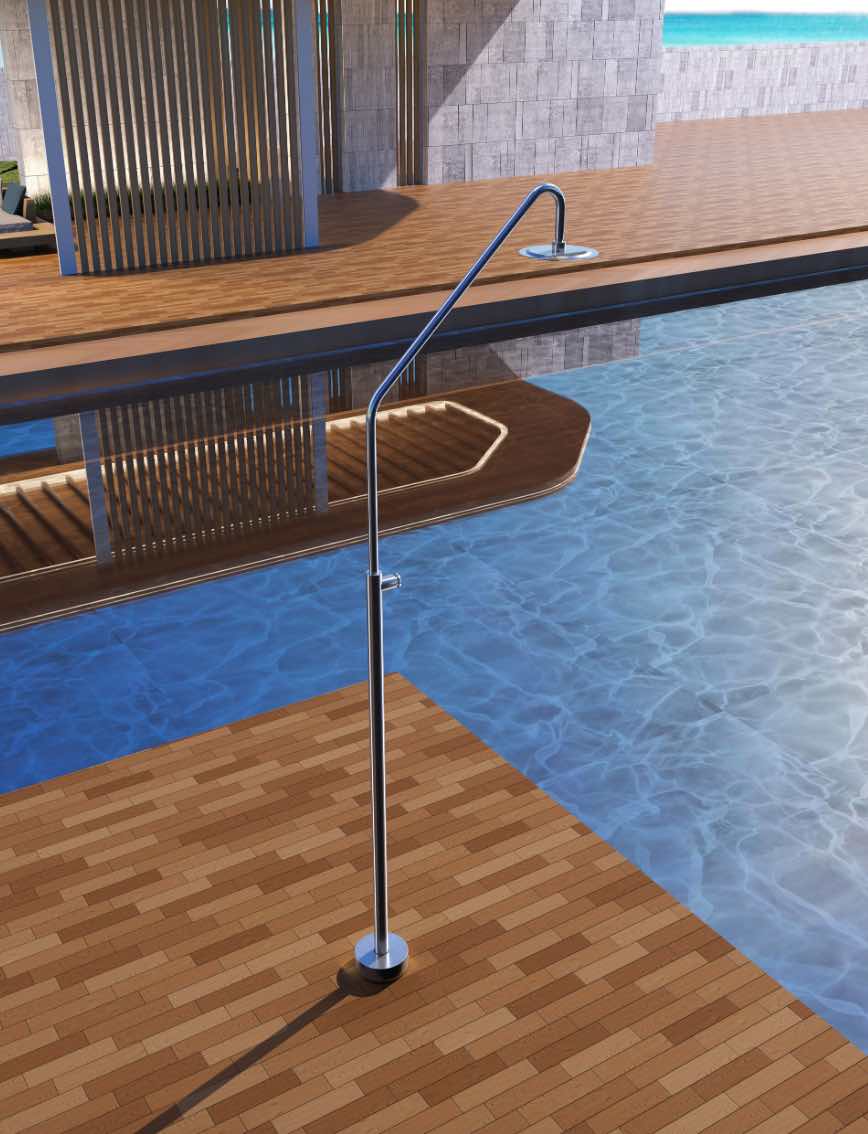 Monofluid Outdoor Shower Stainless Steel 316 Timed | Colorado Series Poolimex Steel