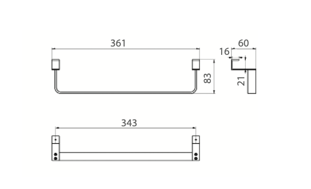 Towel Rail for Bathroom Cabinet - Imex