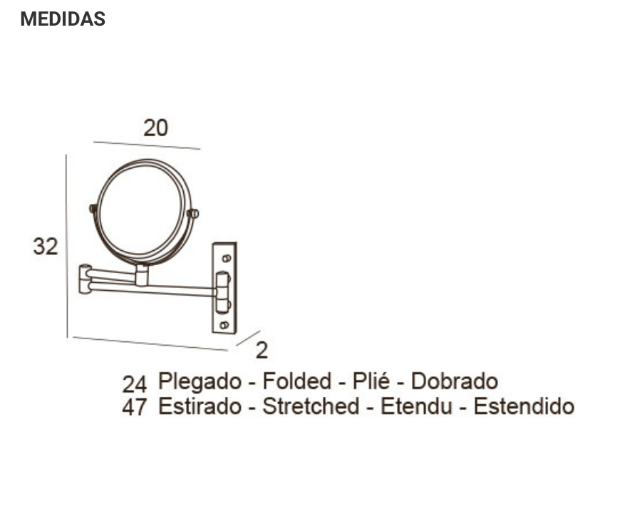 Manillons 5x magnifying wall mirror