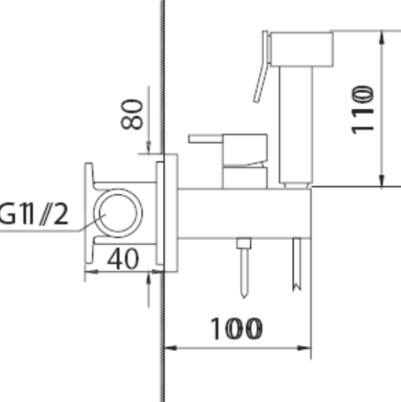 Ireland Black Gun metal built-in bidet faucet by Imex