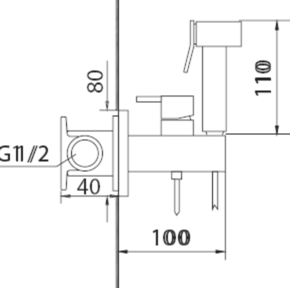 Ireland Black Gun metal built-in bidet faucet by Imex