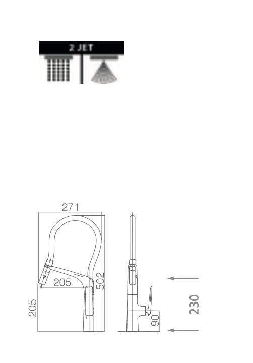 Lanzarote Flexible Chrome Single Lever Kitchen Faucet - Imex