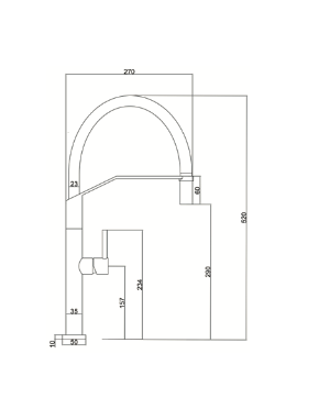 Imex Deva S.316 steel flexible single-lever kitchen faucet
