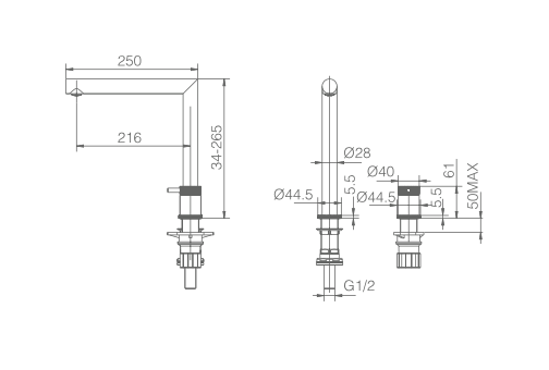 Imex Itaca Chrome Pull-Out Single-Lever Kitchen Faucet