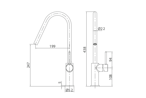 Imex Kenia matte black single-lever kitchen faucet