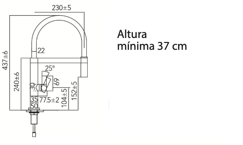 Imex Laos matte black flexible single-lever kitchen faucet