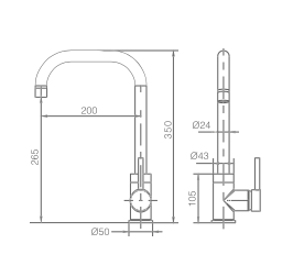 Loira black gun metal single-lever kitchen faucet by Imex