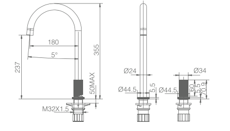 Robinet de cuisine monocommande blanc mat Imex Manacor