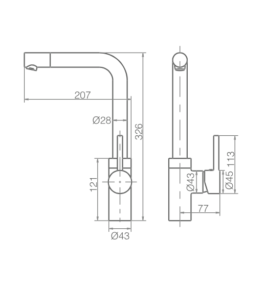 Imex Venice chrome swivel diffuser kitchen faucet