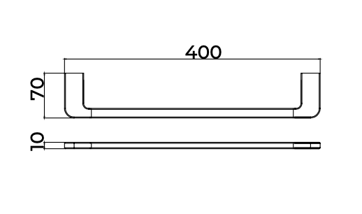 Toallero 40cm Nova | Acero Inox 304 | 6 Acabados | Medimex