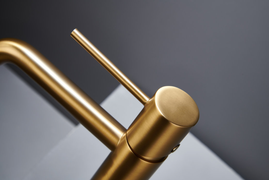 Grifería Lavabo Monomando Monza Oro Cepillado - Imex