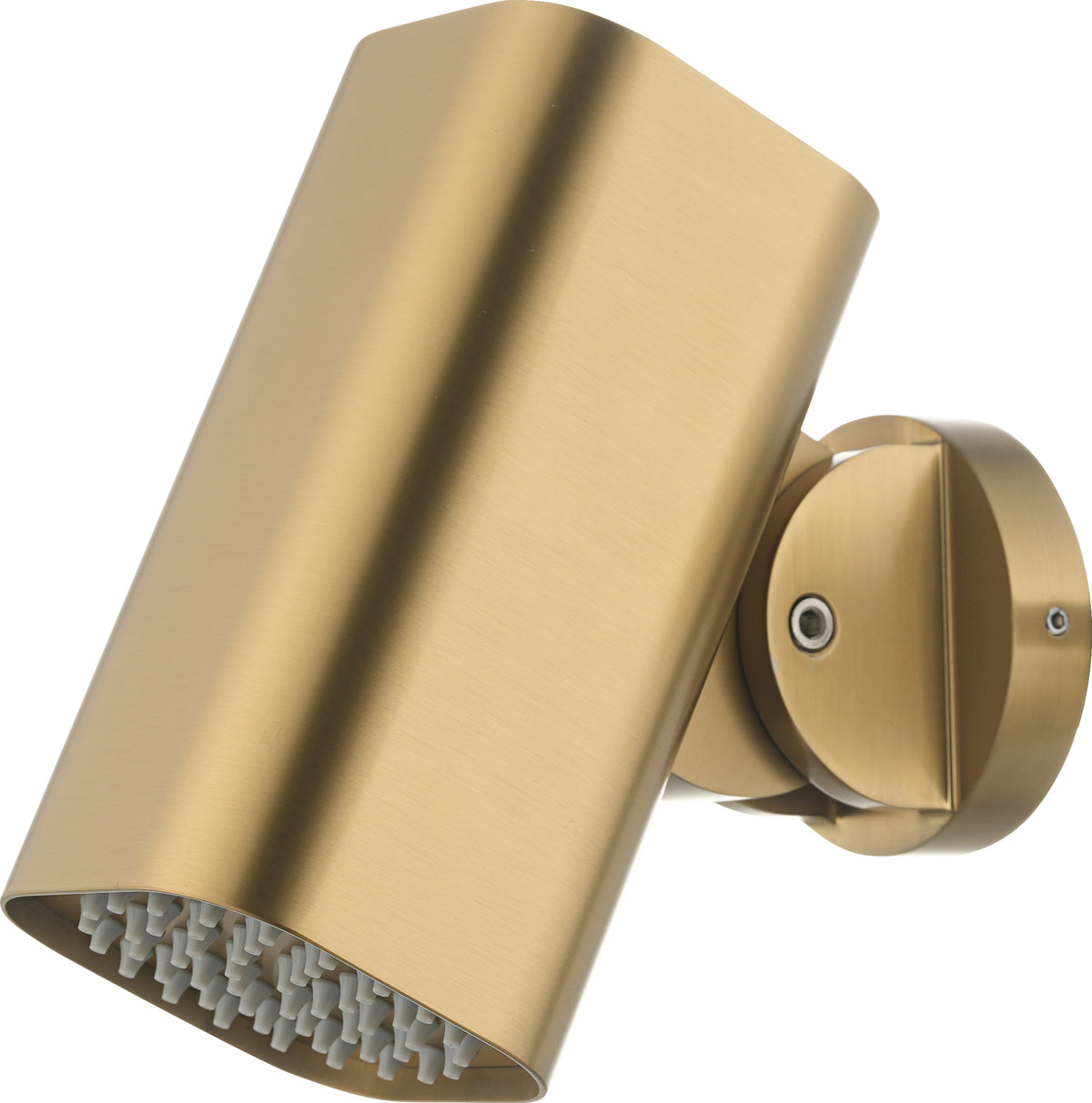 Rociador de pared cuadrado Tube oro cepillado | Imex