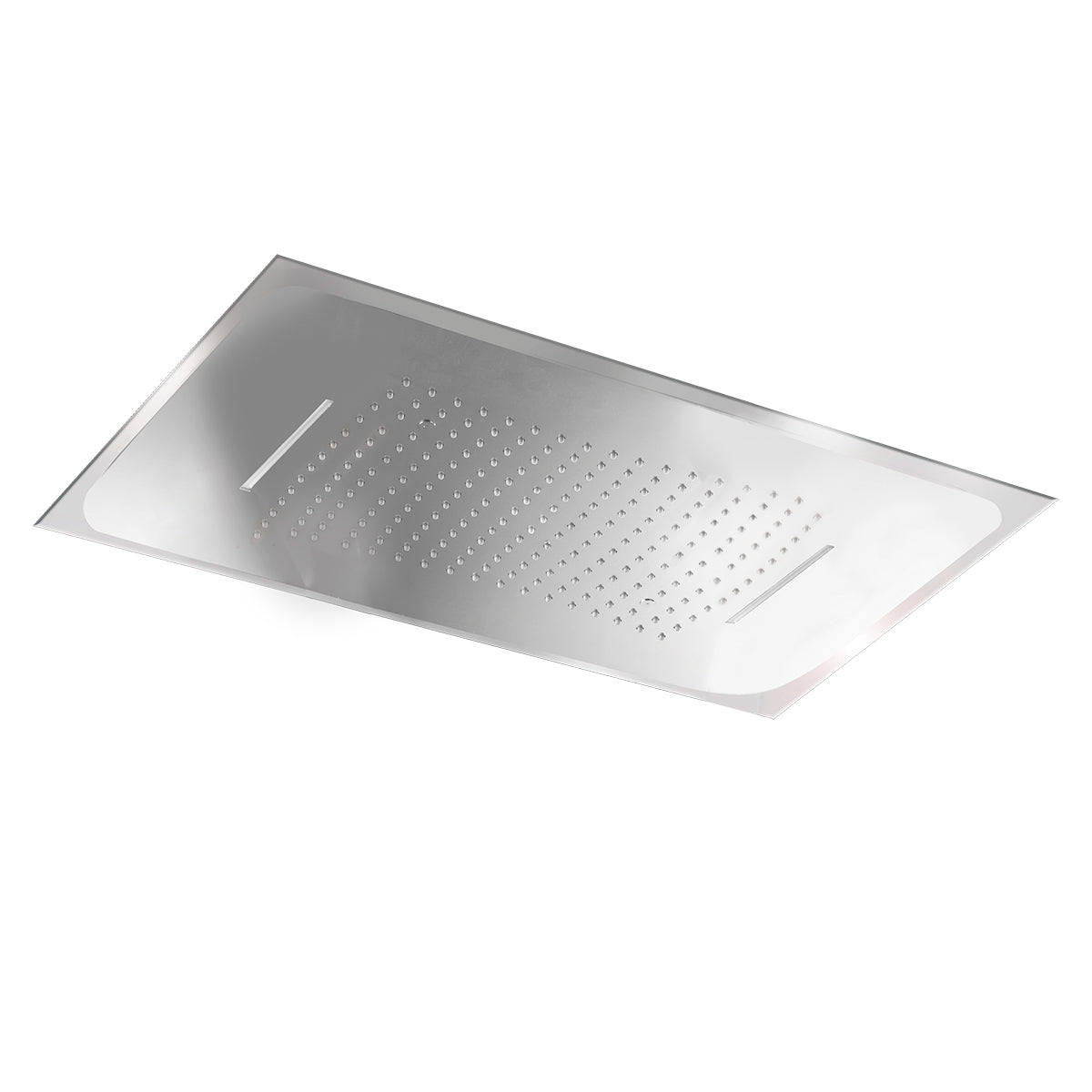 Rociador de ducha rectangular cromado de 3 salidas con premarco | Imex