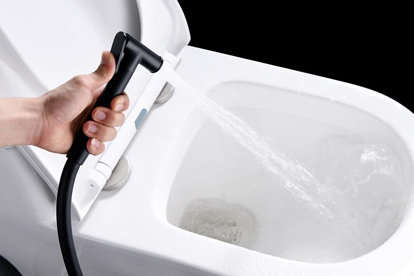 Munich matte black built-in bidet faucet by Imex