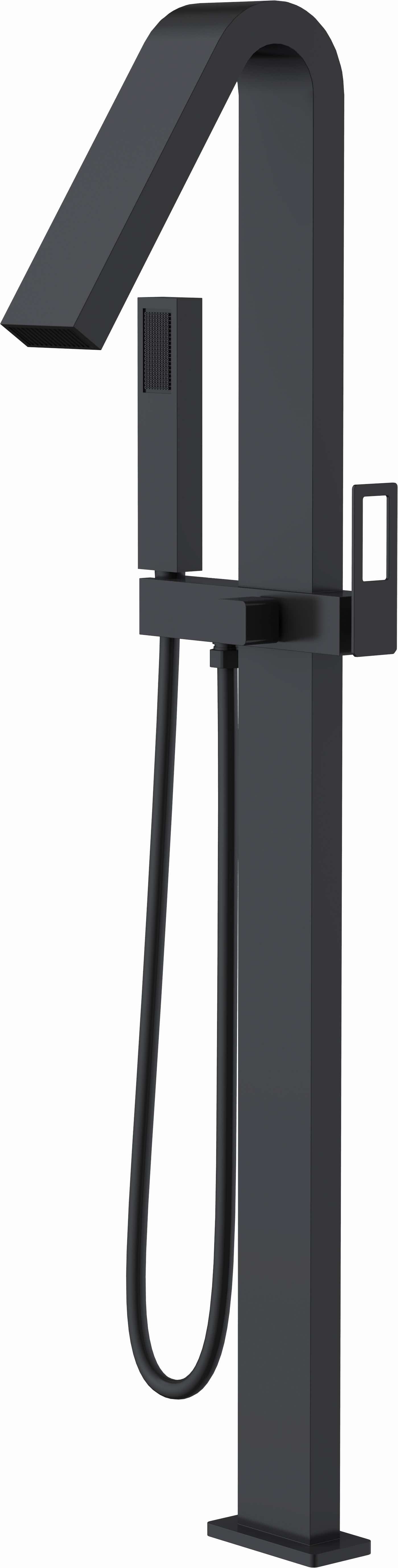 Freestanding Bathtub Faucet, Single Lever, Sweden, Matte Black - Imex