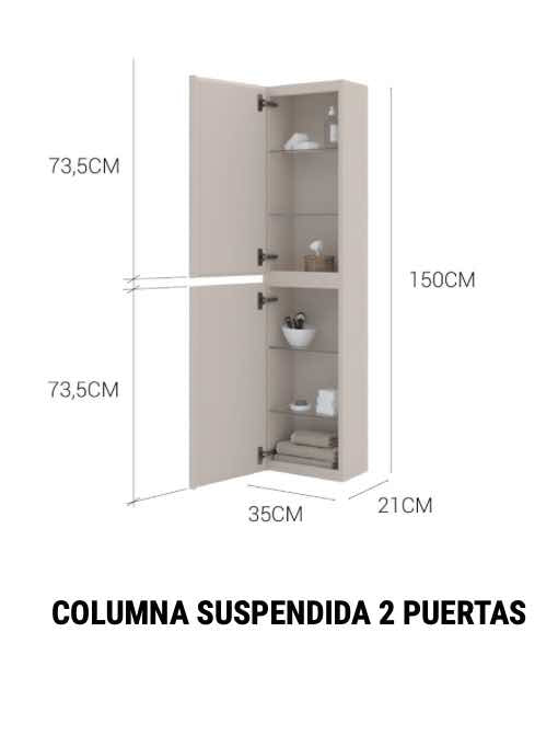 medias columna suspendida 2 puertas
