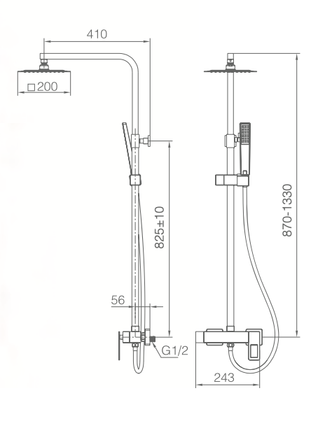 Colonne de douche chromée à levier unique Imex Suède