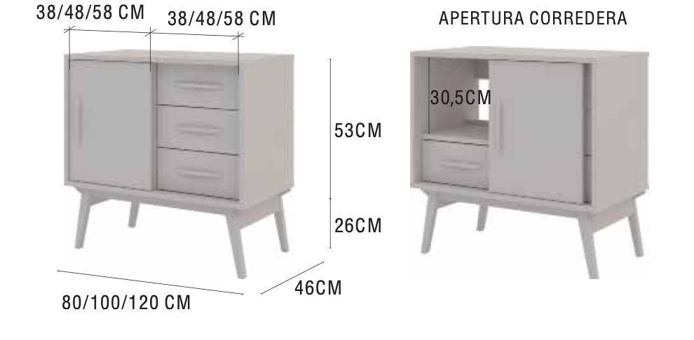 Velvet washbasin cabinet with 1 door and 3 drawers, 100 cm long, Vintage style