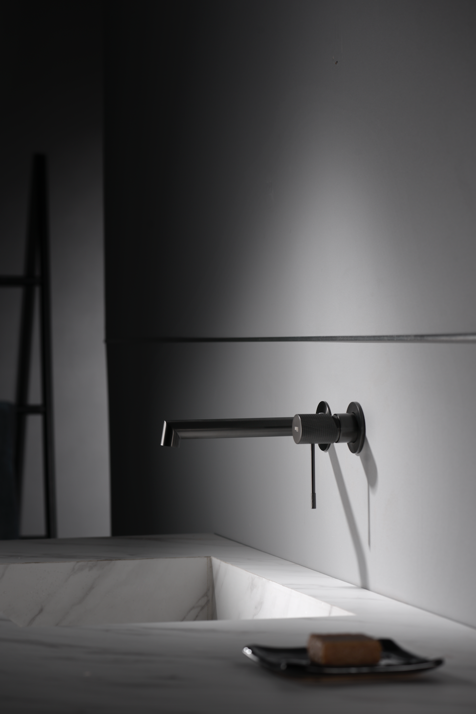 Black gun metal Line built-in sink faucet by Imex