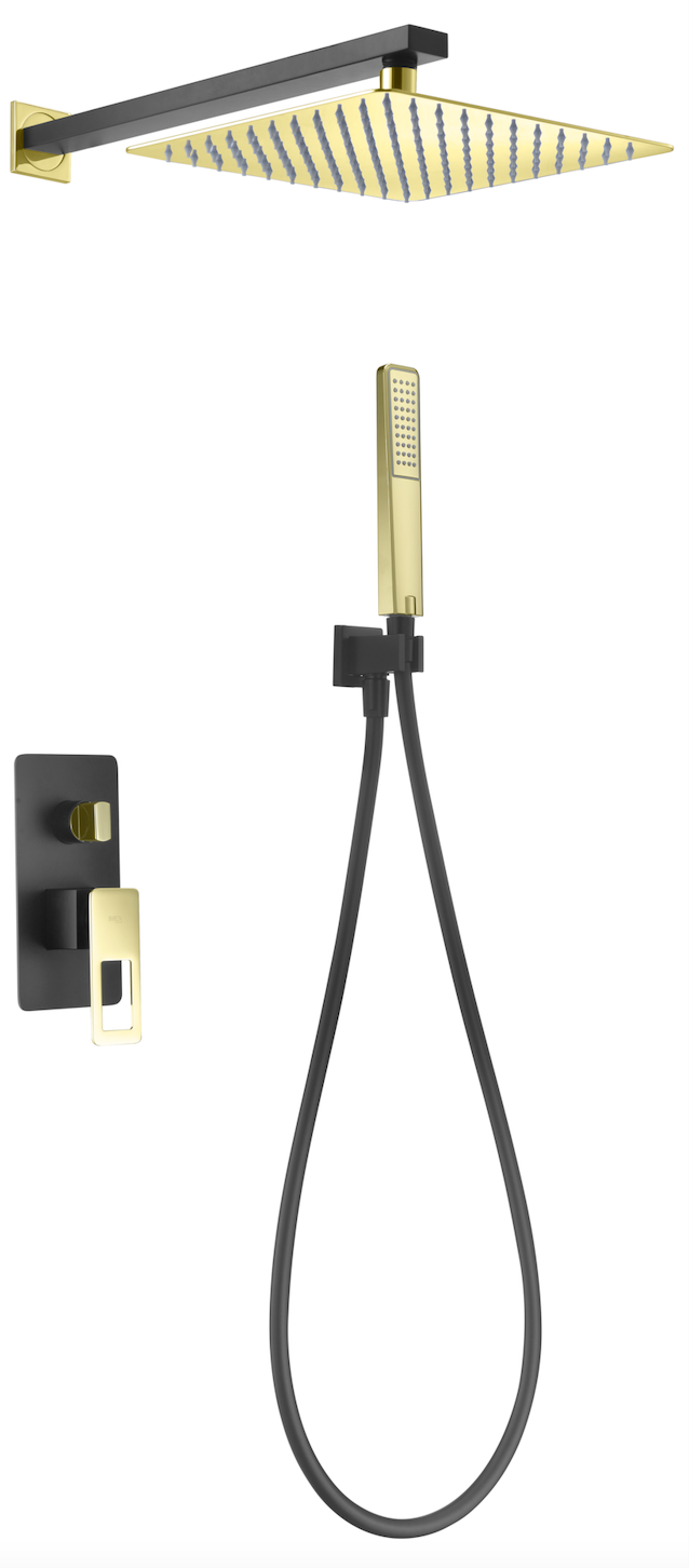 Imex Sweden black gold built-in single-lever shower set