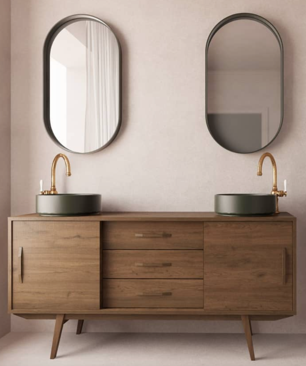 Oval Box Mirror by Maderó Atelier