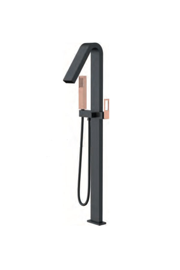 Free-standing single-lever bathtub mixer Sweden black rose gold