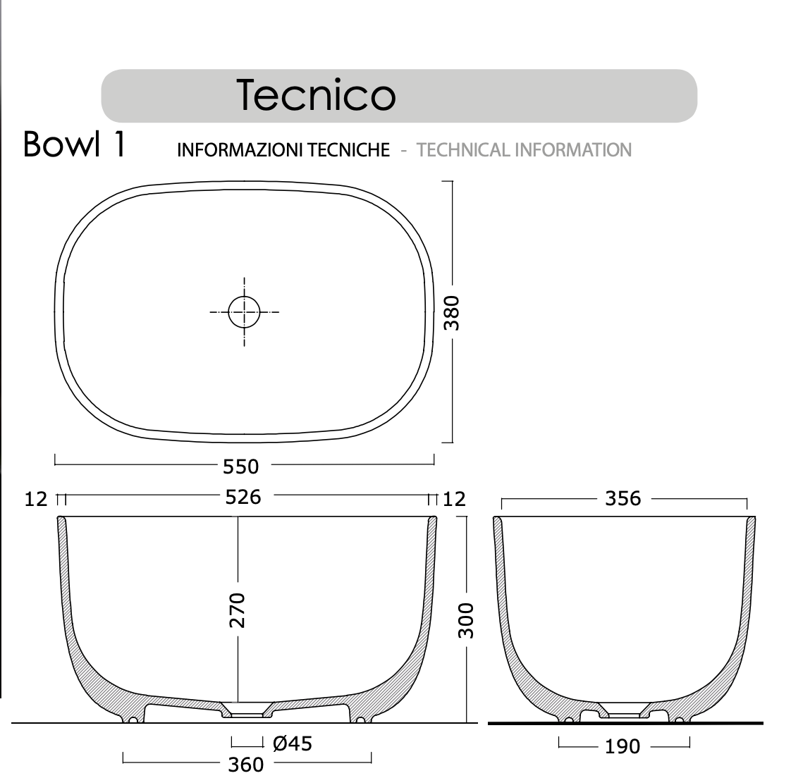medidas lavabo sobreencimera Bowl 1