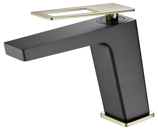 Grifería Monomando Lavabo Suecia Negro Oro - Imex