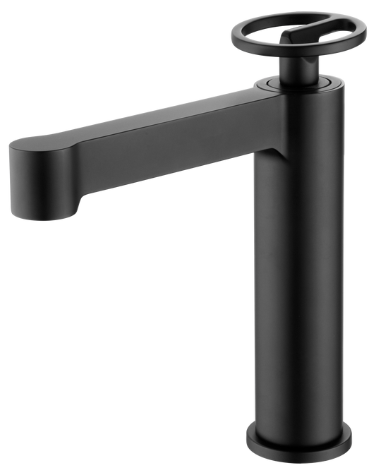 Olimpo matte black single-lever basin mixer taps by Imex 