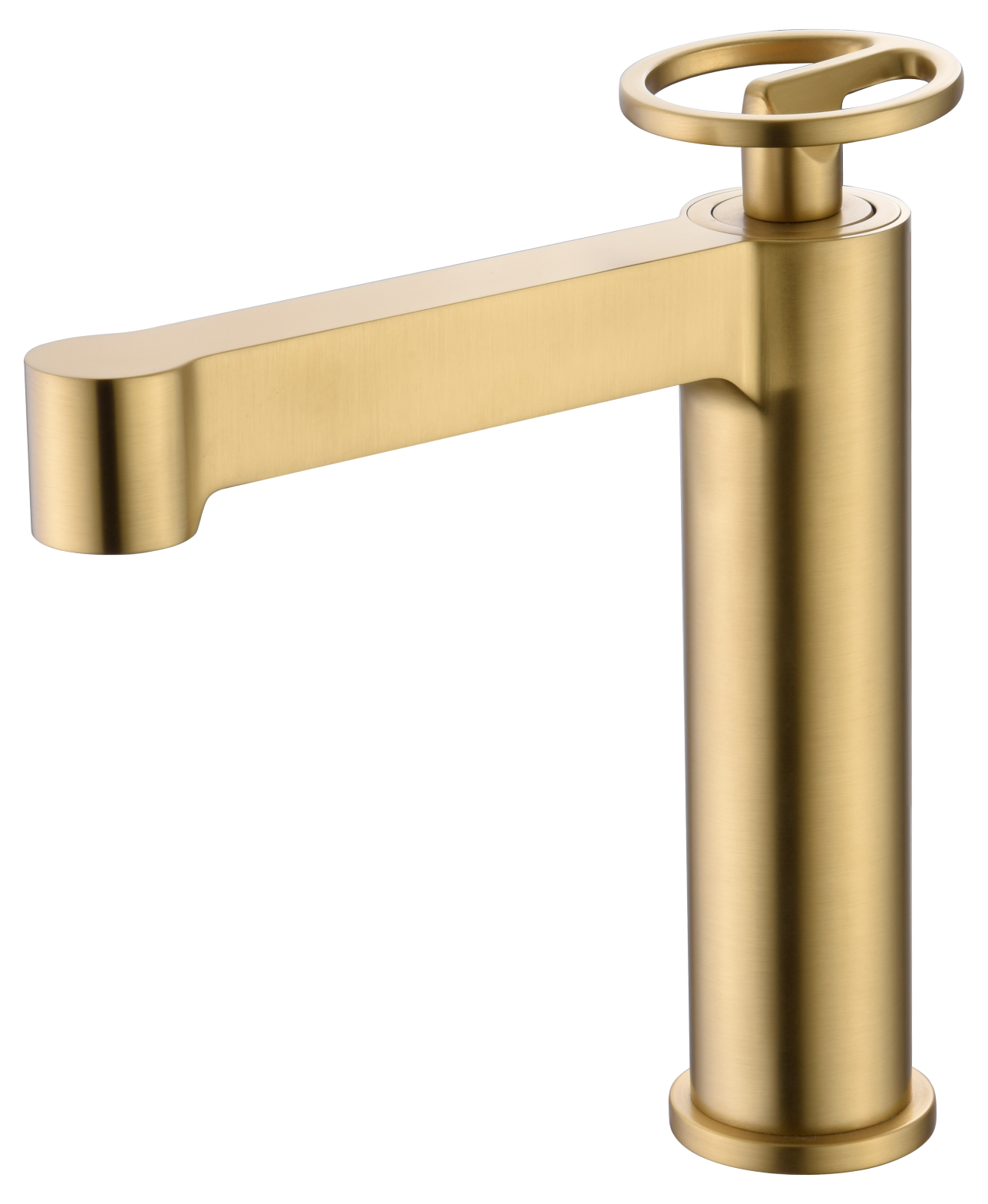 Olimpo high brushed gold washbasin mixer taps by Imex 