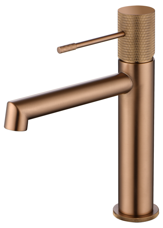 Grifería Monomando Lavabo Line Oro Rosa Cepillado - Imex