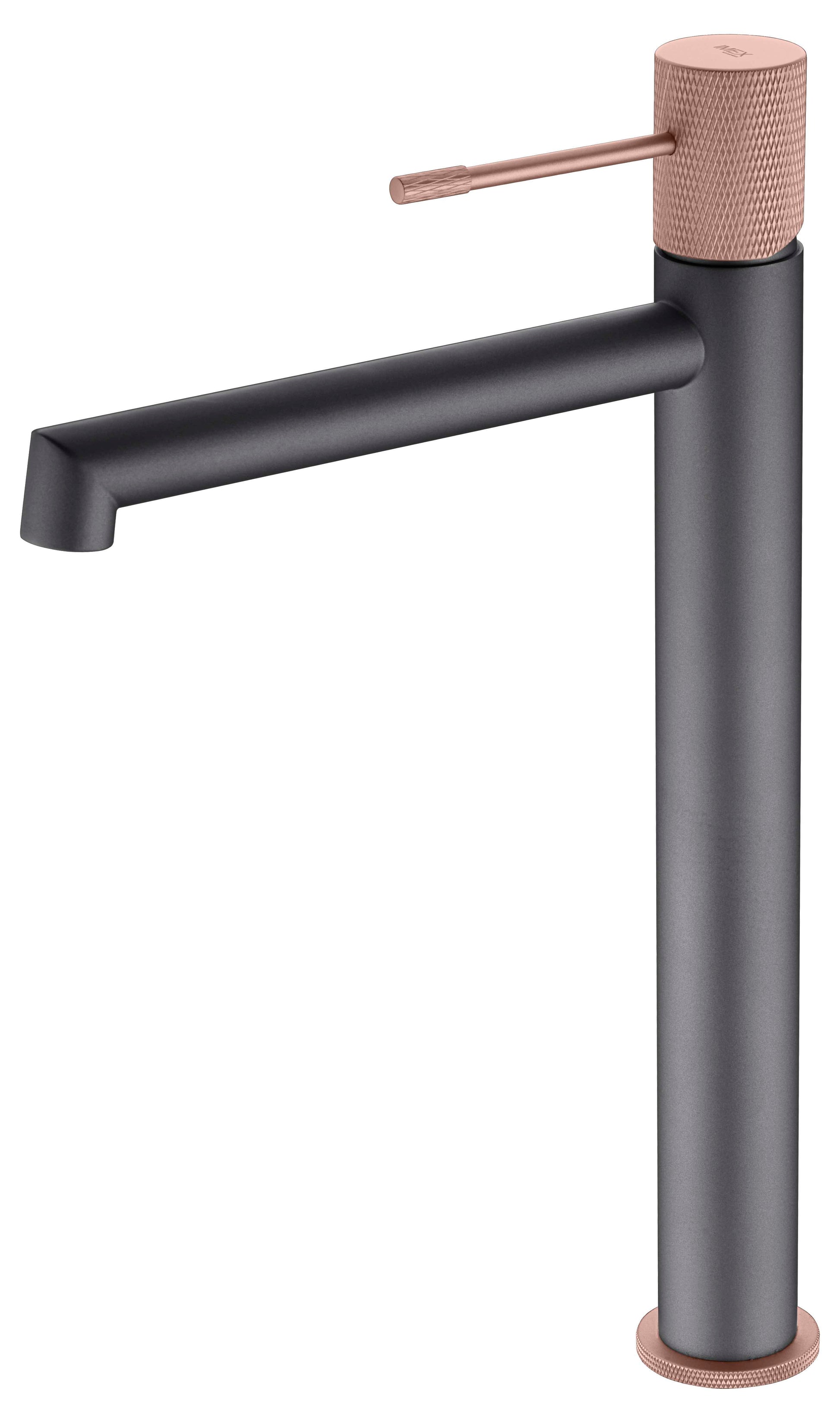 grifo lavabo alto Line gris mate/champagne