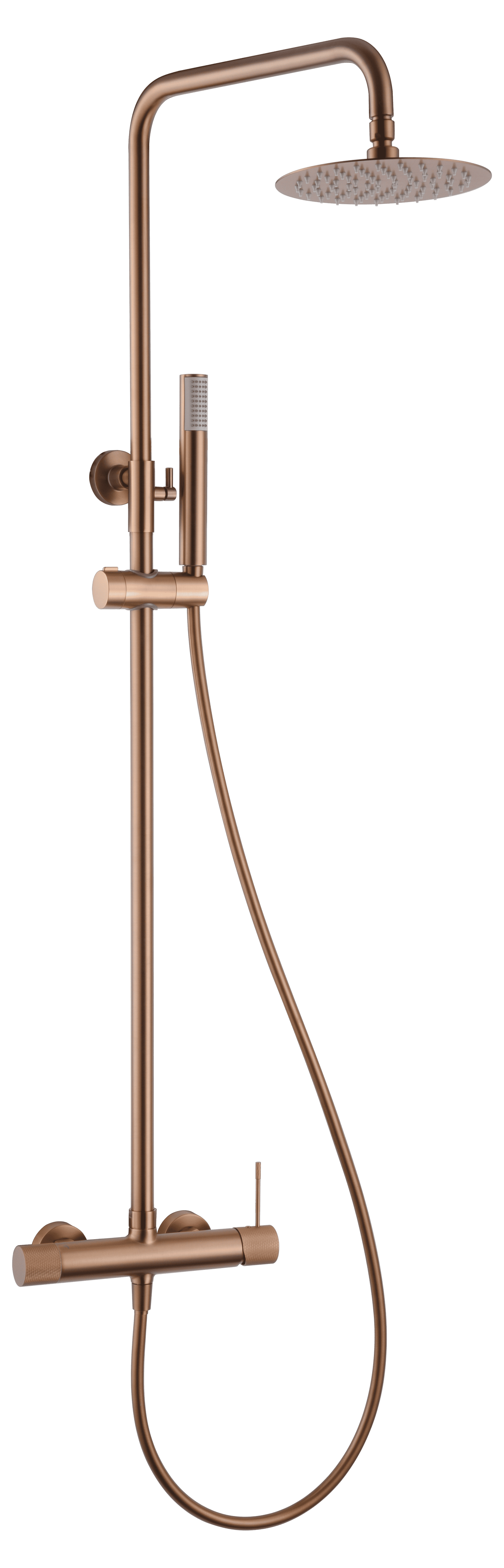 columna ducha monomando Line oro rosa cepillado