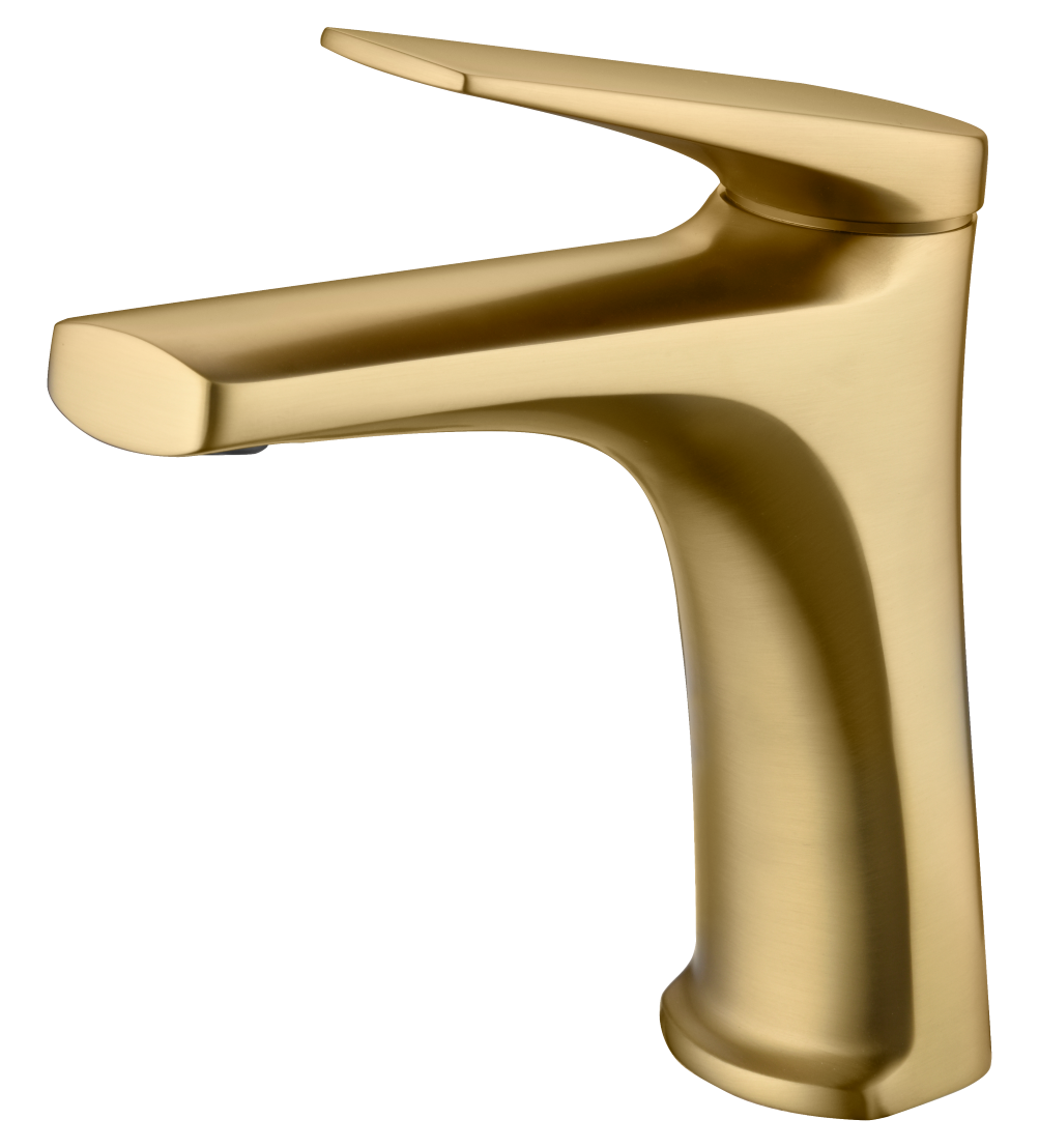 Imex Delos brushed gold single-lever basin taps 