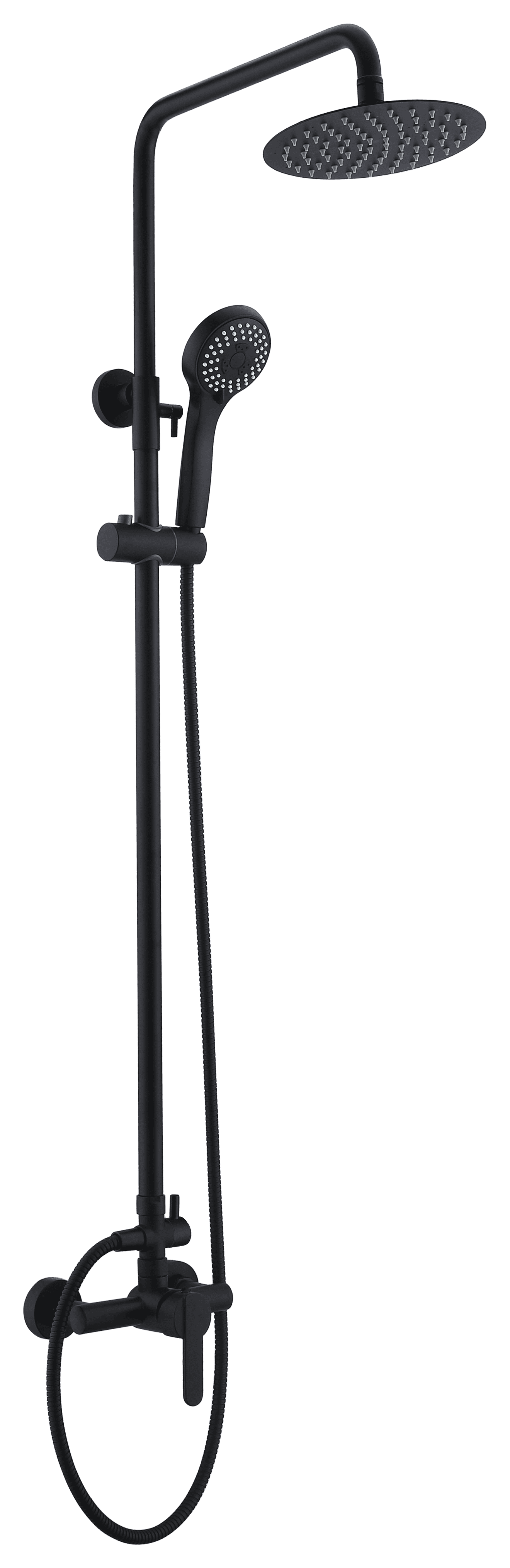 Roma Matte Black Single Lever Shower Bar - Imex