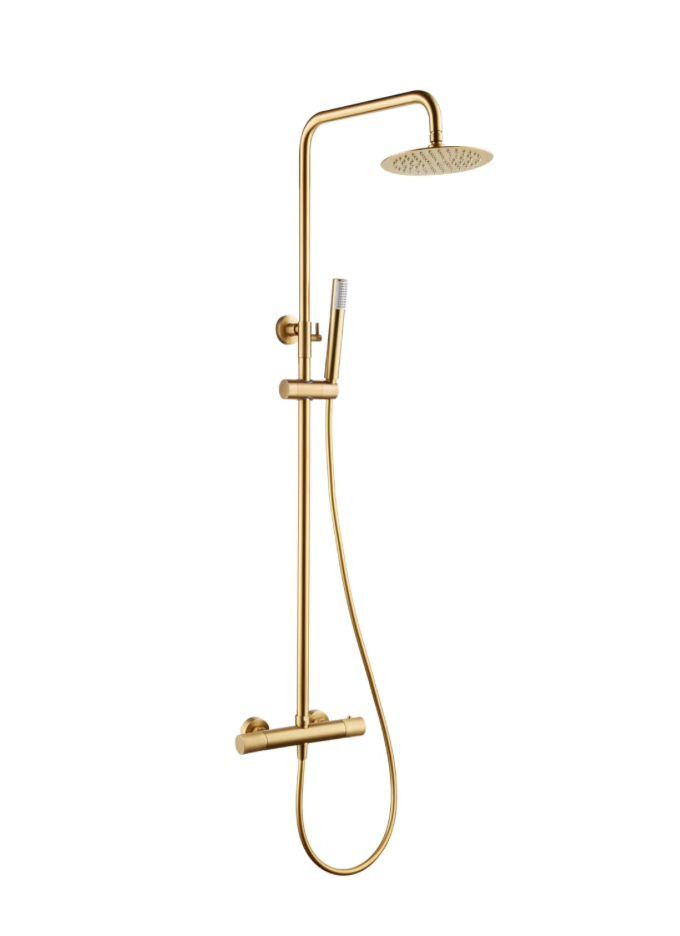 columna ducha termostatica Line oro cepillado