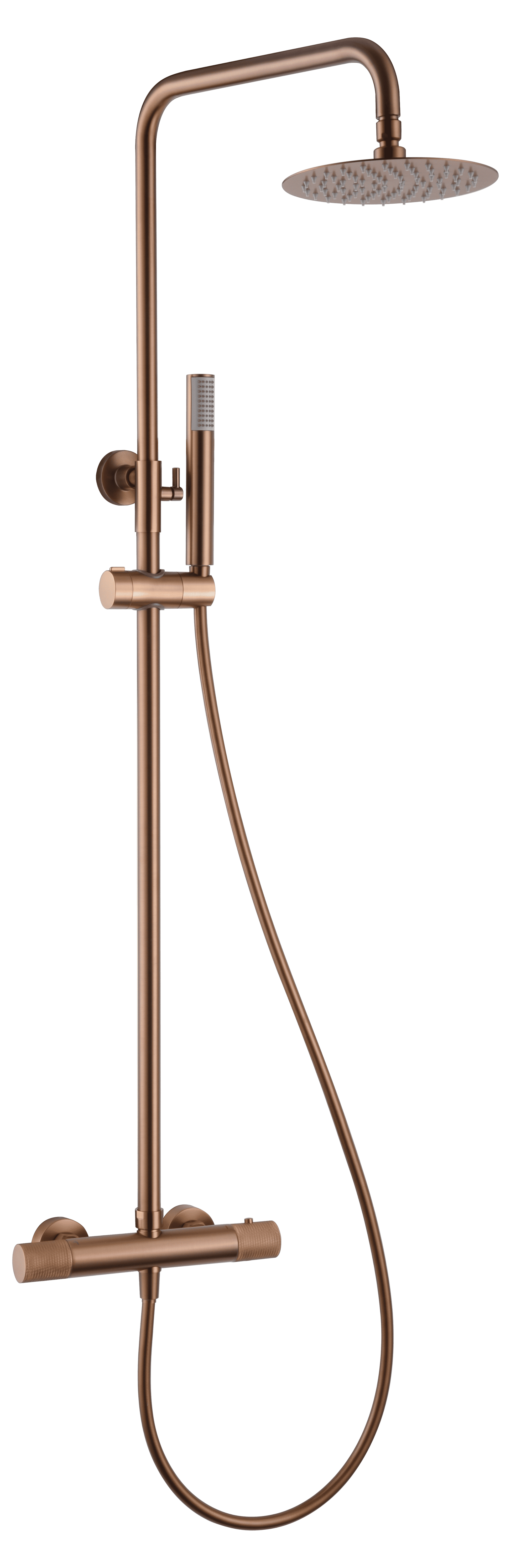 columna ducha termostatica Line oro rosa cepillado