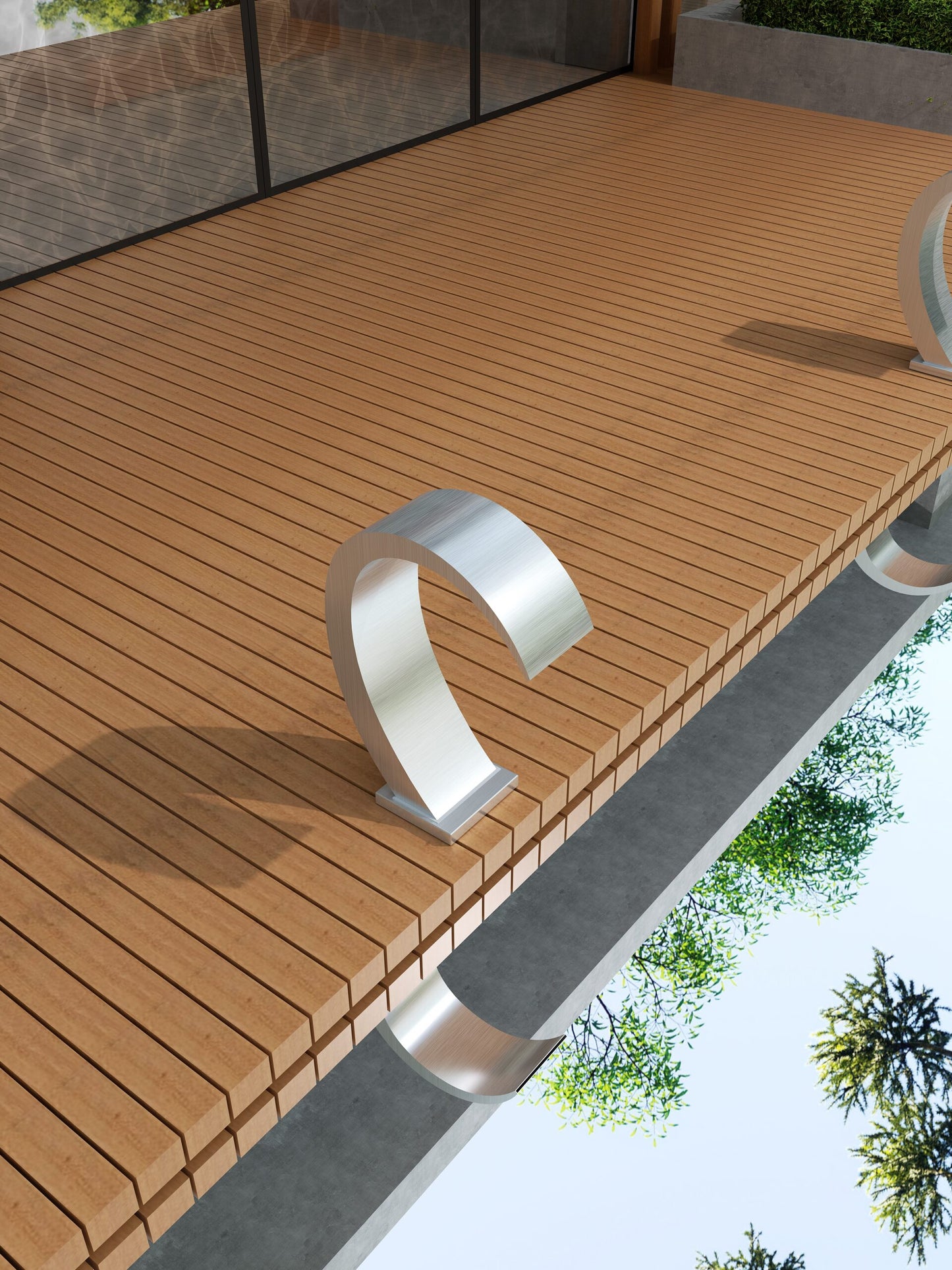 Curved Waterfall for Iguazu Pool | Stainless Steel 316 – Poolimex
