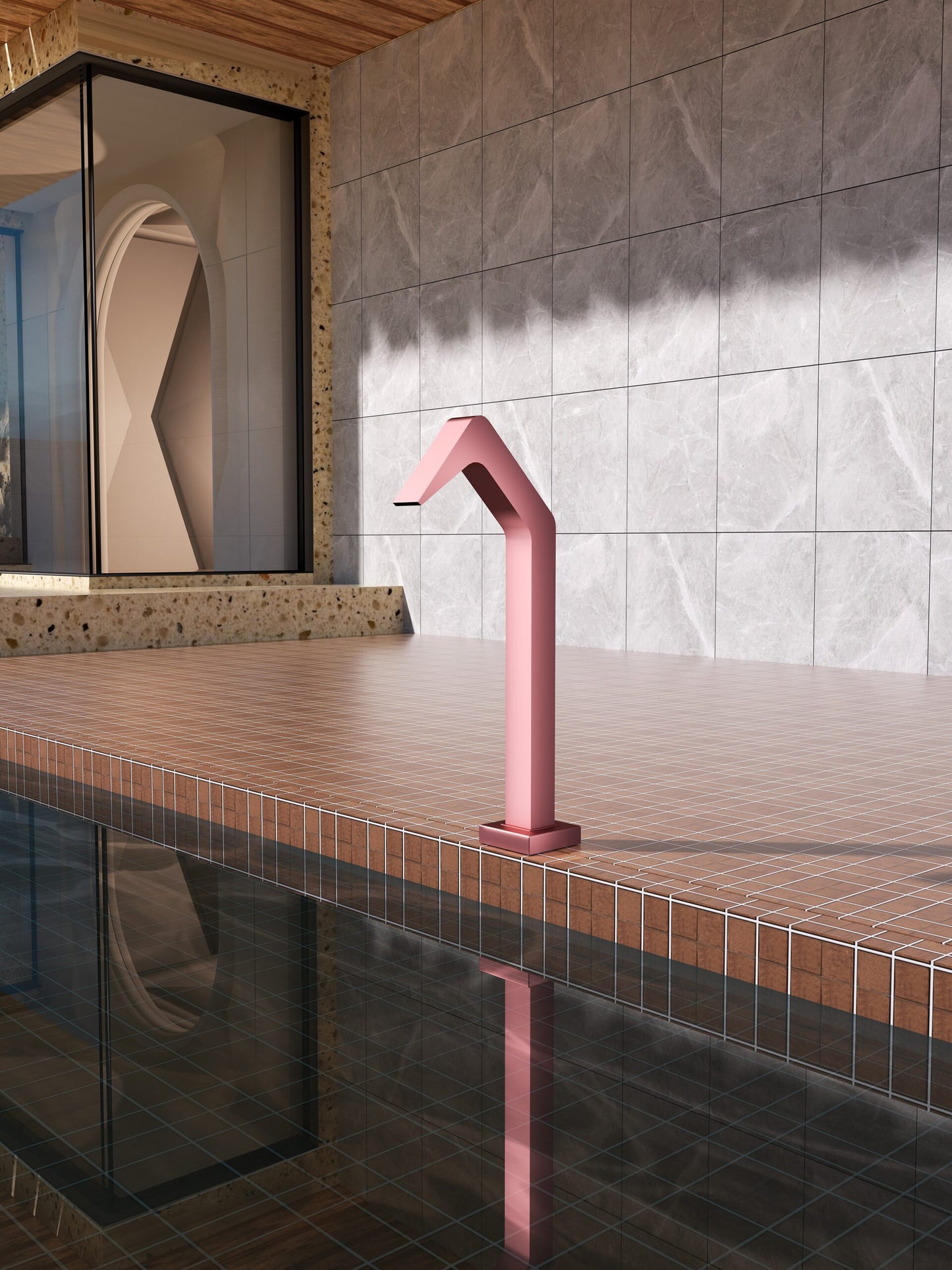Cascada Piscina Acero Inox S.316 Serie Niagara | Rosa Coral – Poolimex