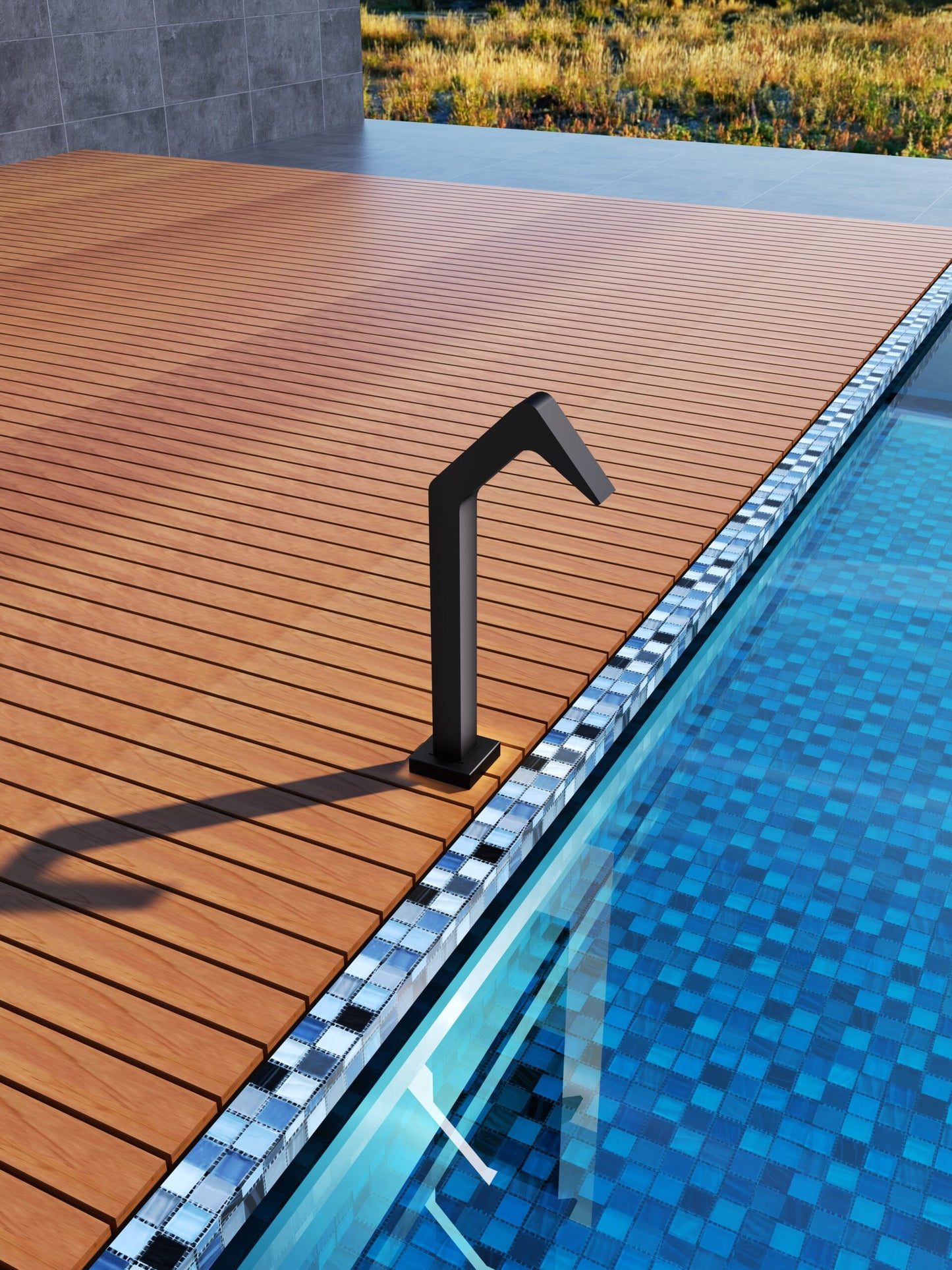 Cascada Piscina Acero Inox S.316 Serie Niagara | Negro Mate – Poolimex