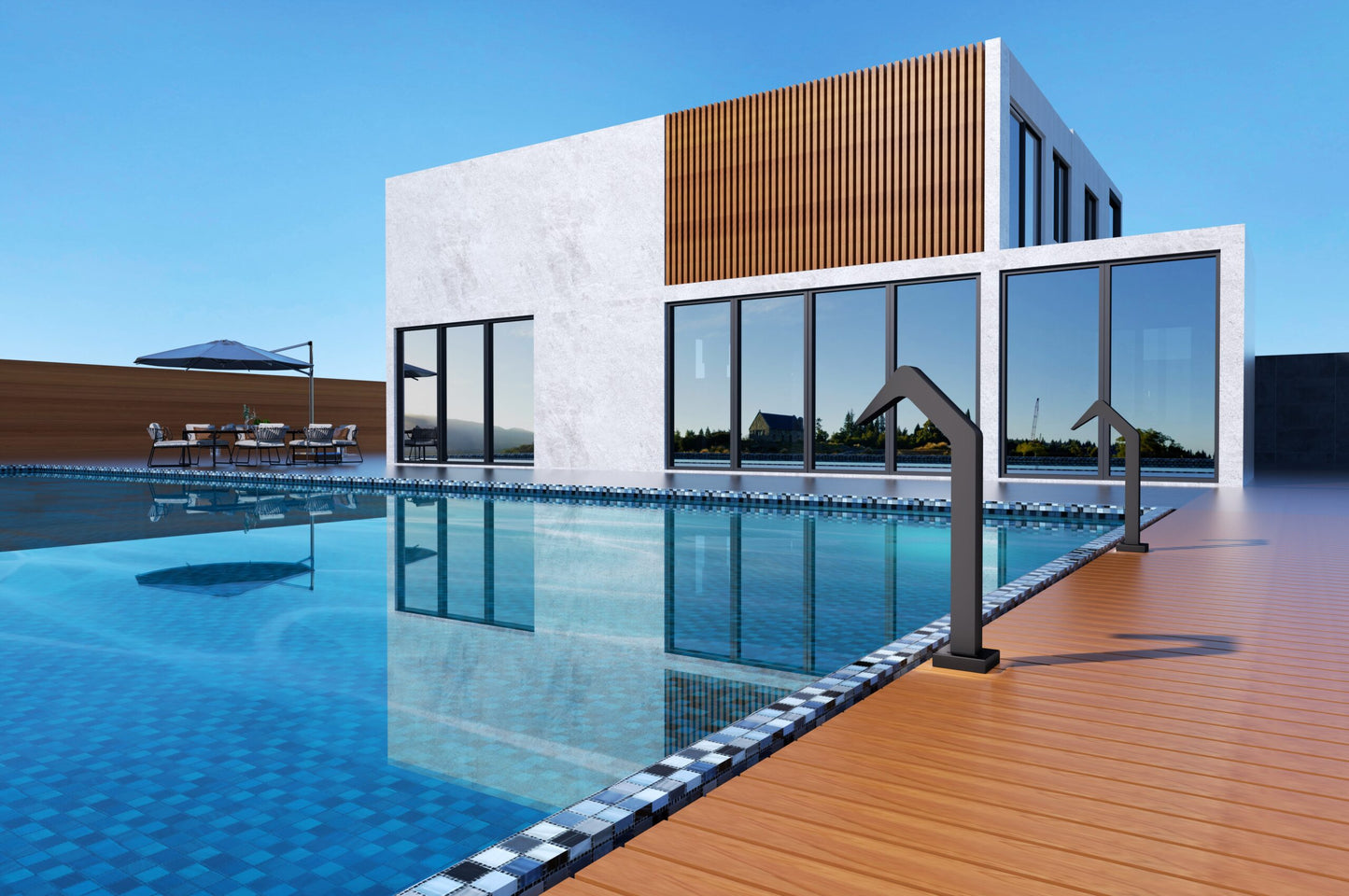 Cascada Piscina Acero Inox S.316 Serie Niagara | Negro Mate – Poolimex
