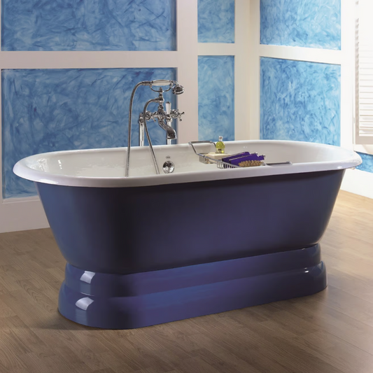 Vintage Cast Iron Freestanding Bathtub with Vintage Style Base