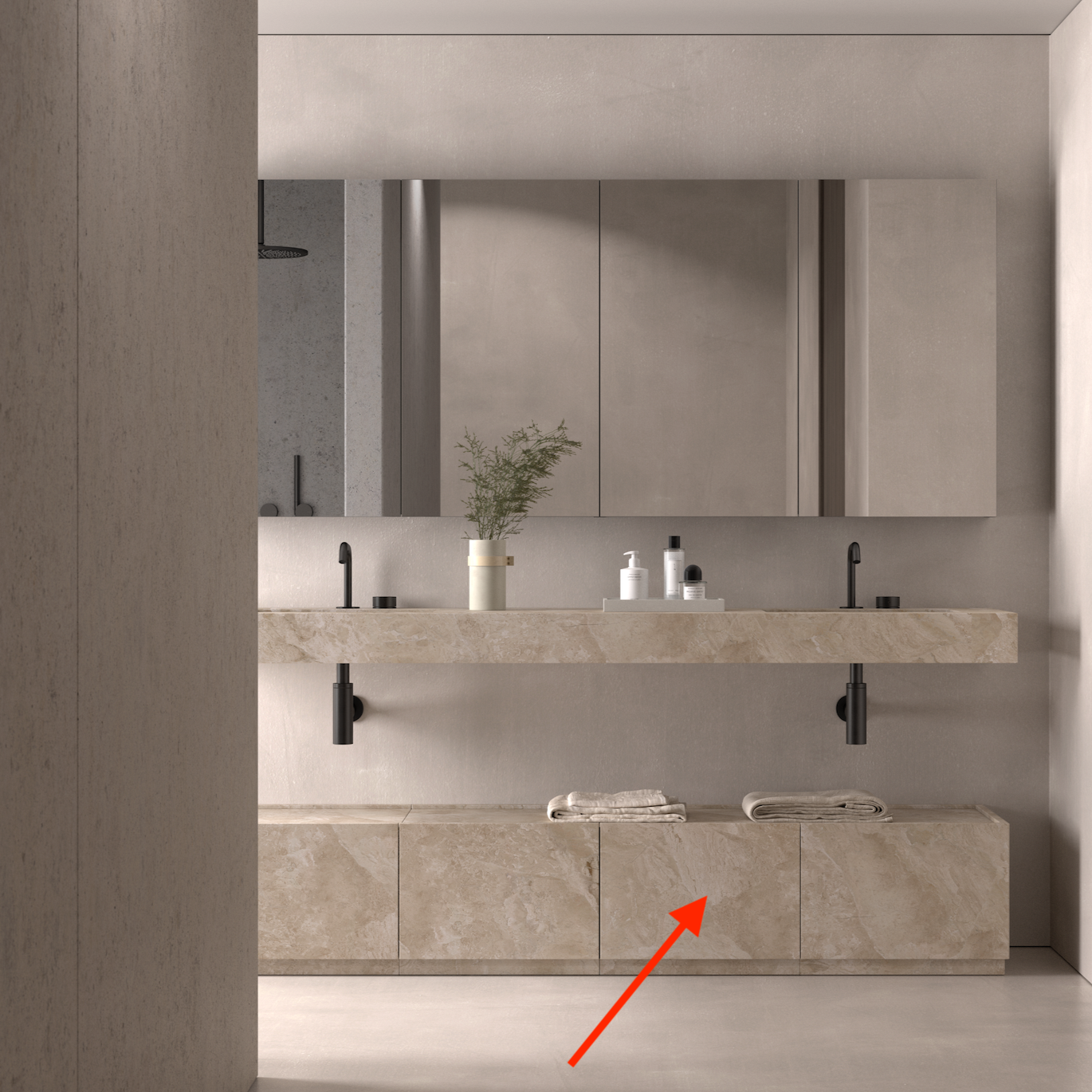 Mueble Halter con zócalo a suelo 1 cajón de Maderó Atelier (módulo Exento)