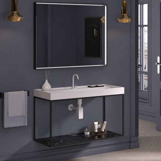 Mueble portalavabo suspendido con estante Tribeca de Maderó Atelier estilo Industrial NOVEDAD!